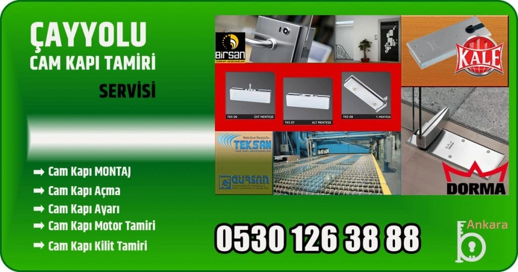 Çayyolu cam kapı tamiri servisi, çayyolu ankara dorma cam kapı tamiri, birsan cam kapı motoru tamiri