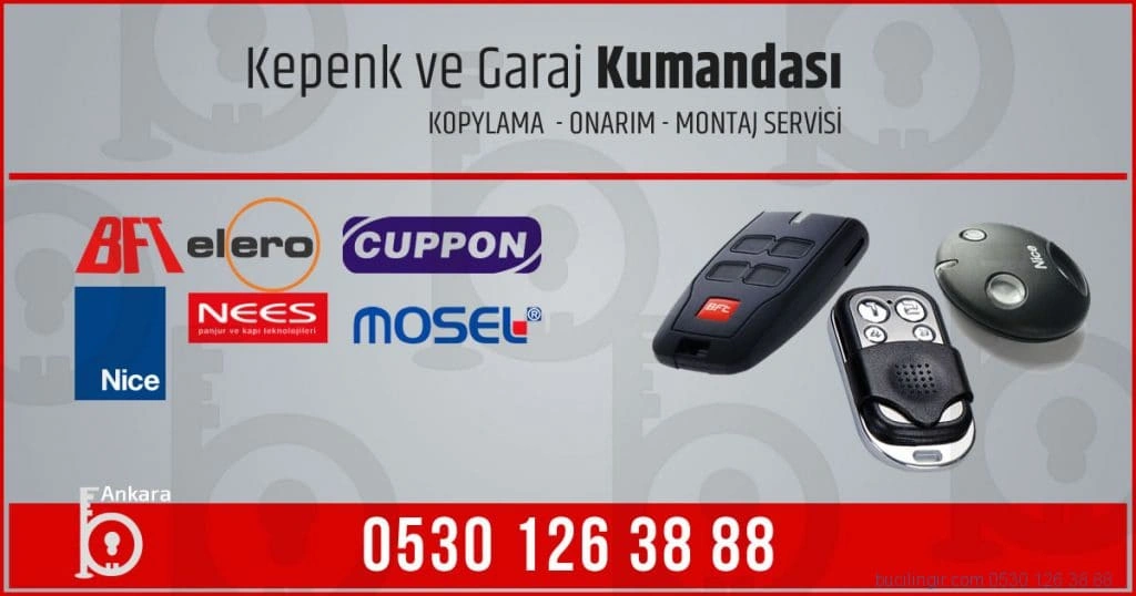 Ankara garaj kumandası kopyalama, ankara kepenk kumandası kopyalama