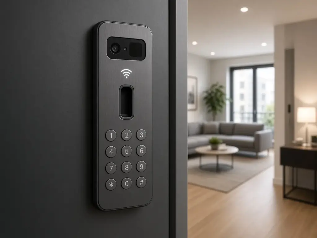 İncek Loft elektronik kilit montajı — parmak izi, yüz tanıma, Wi-Fi